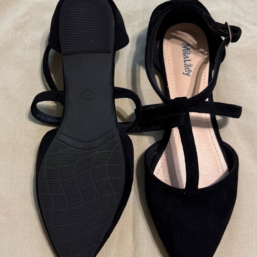 Mila Lady Elegant Black Flats